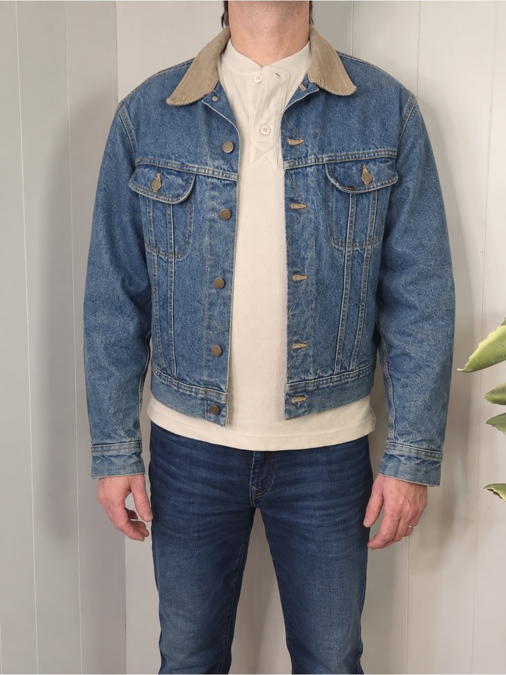 Vintage Stormrider Trucker Jean Jacket Mens Blanket Lined Corduroy size Medium